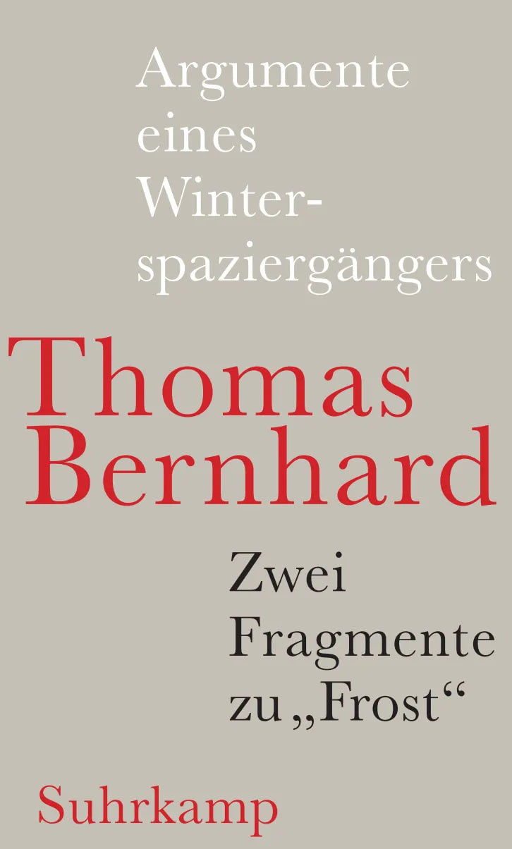 Buchcover von 'Argumente eines Winterspaziergängers' - Gebundene Ausgabe von Thomas Bernhard