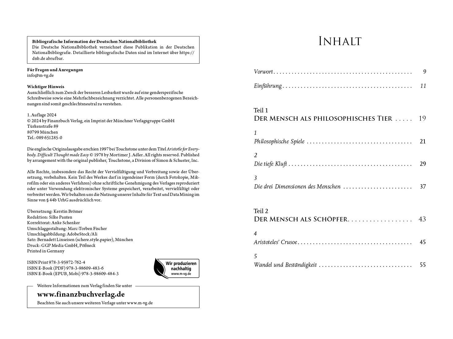 Innenansicht von 'Aristoteles to go' - Gebundene Ausgabe