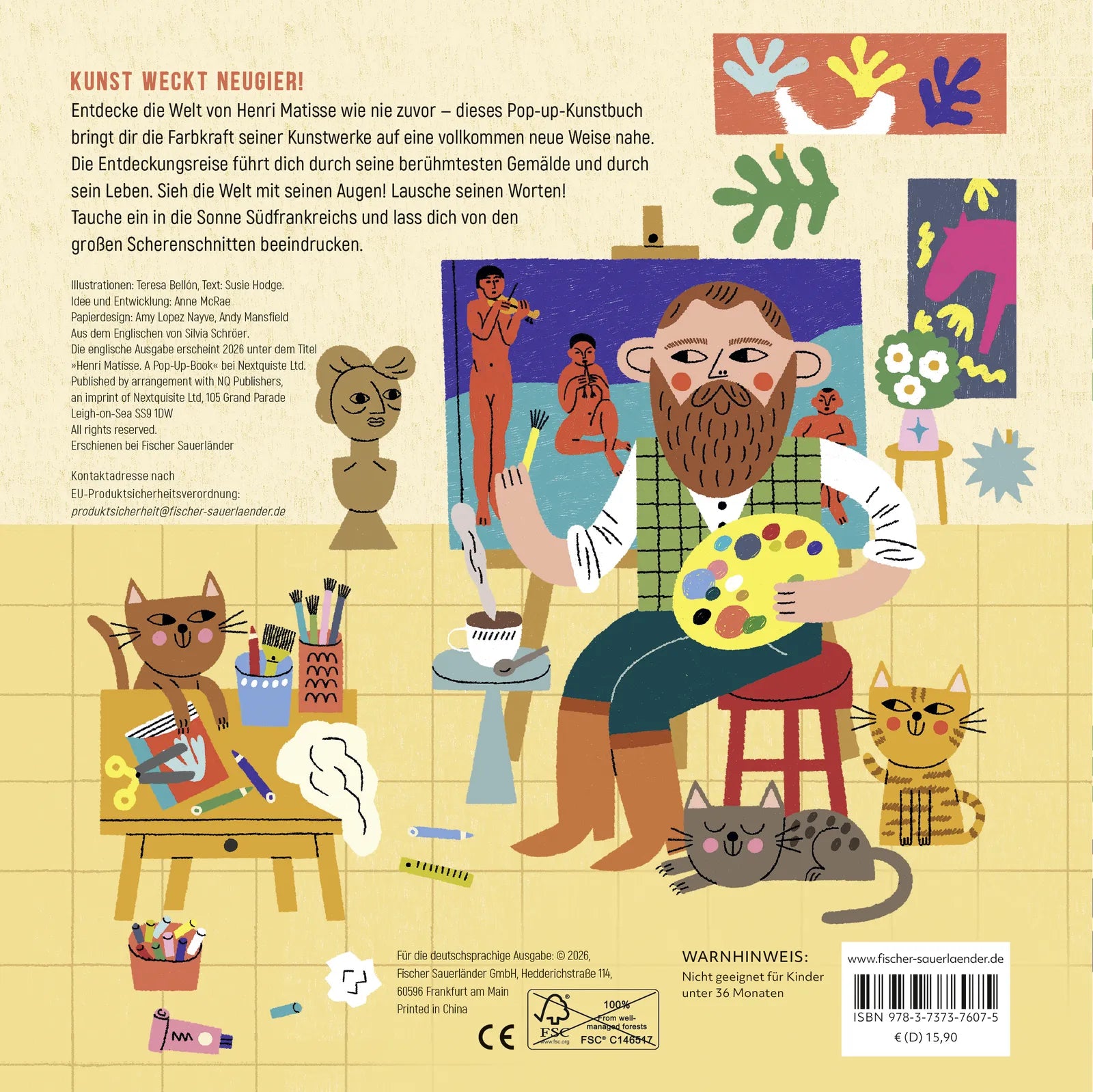 Buchrückseite von 'ART POPS: Henri Matisse' mit Klappentext - Gebundene Ausgabe