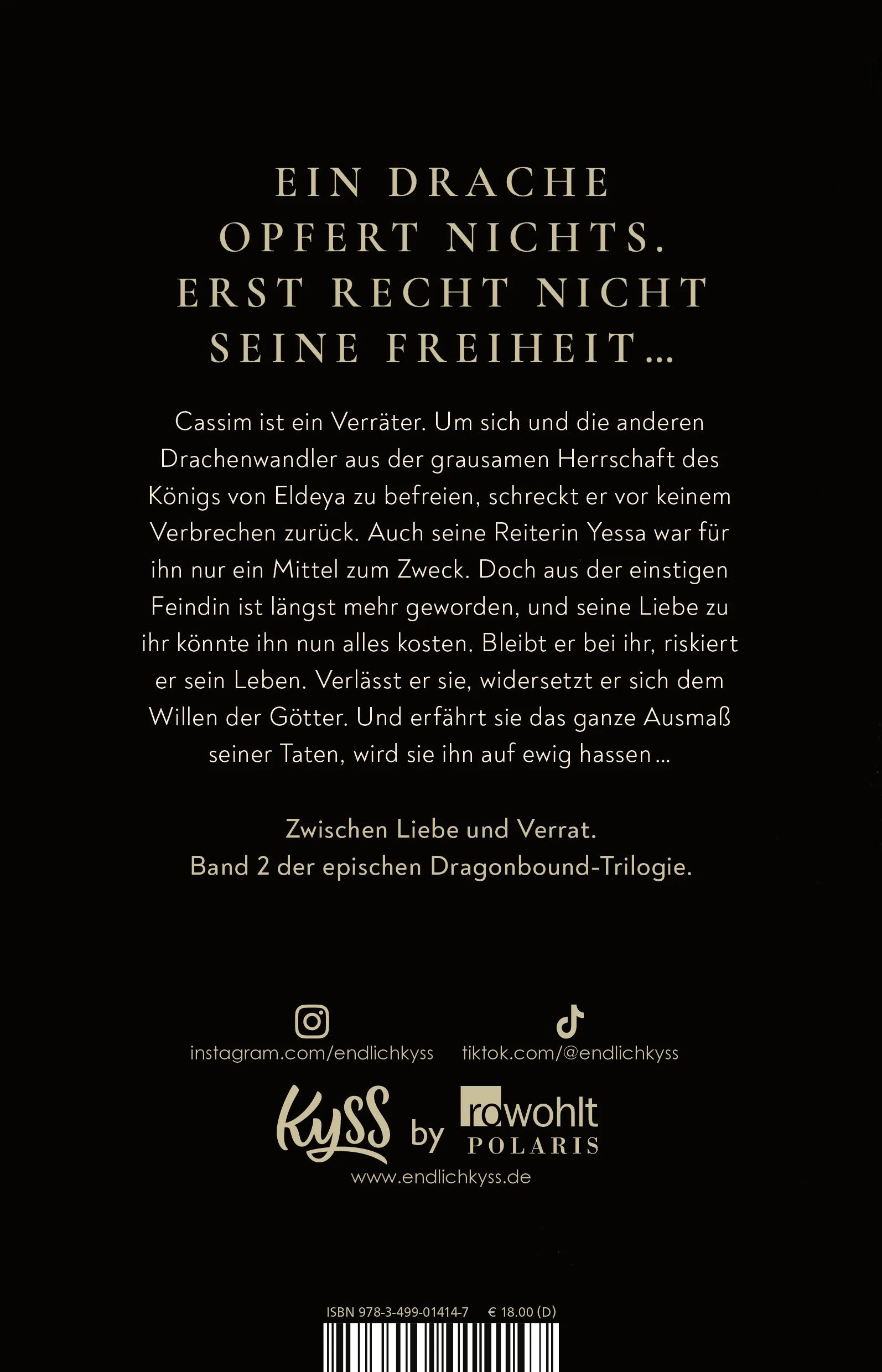 Buchrückseite von 'Ashen Throne' mit Klappentext - Paperback