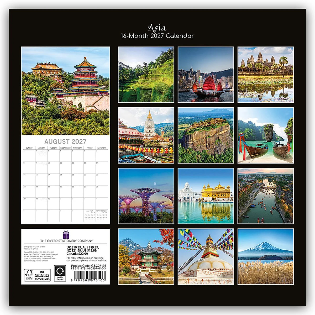 Asia – Asien 2027 – 16-Monatskalender – Ansicht
