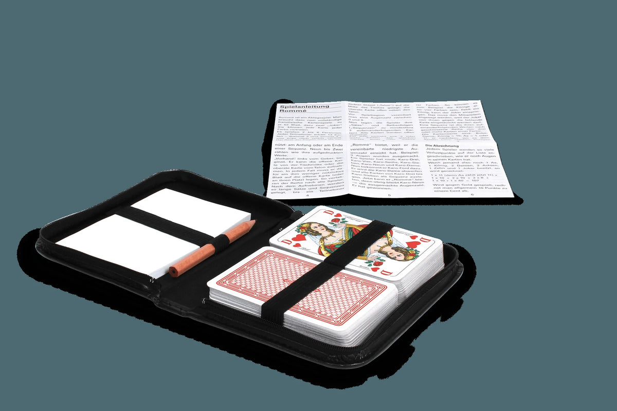 ASS Altenburger - Rommé, Kartenspiel, edles Kunstleder-Etui, franz. Bild – Ansicht