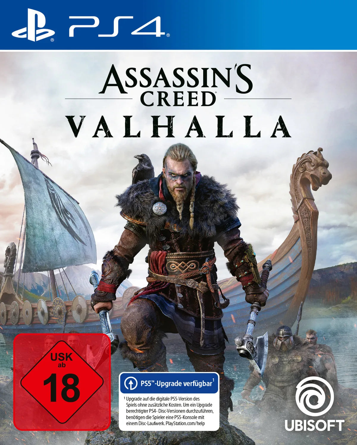 Cover: Assassin's Creed Valhalla für Playstation 4. Publisher: Ubisoft