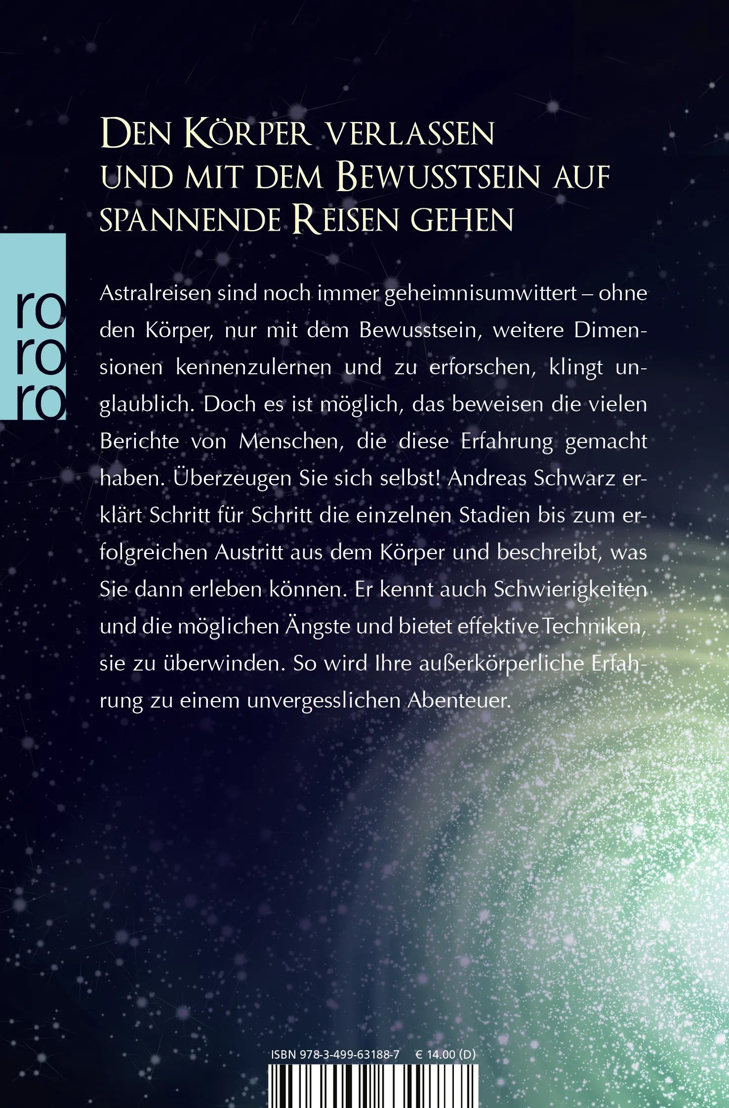 Buchrückseite von 'Astralreisen' mit Klappentext - Taschenbuch