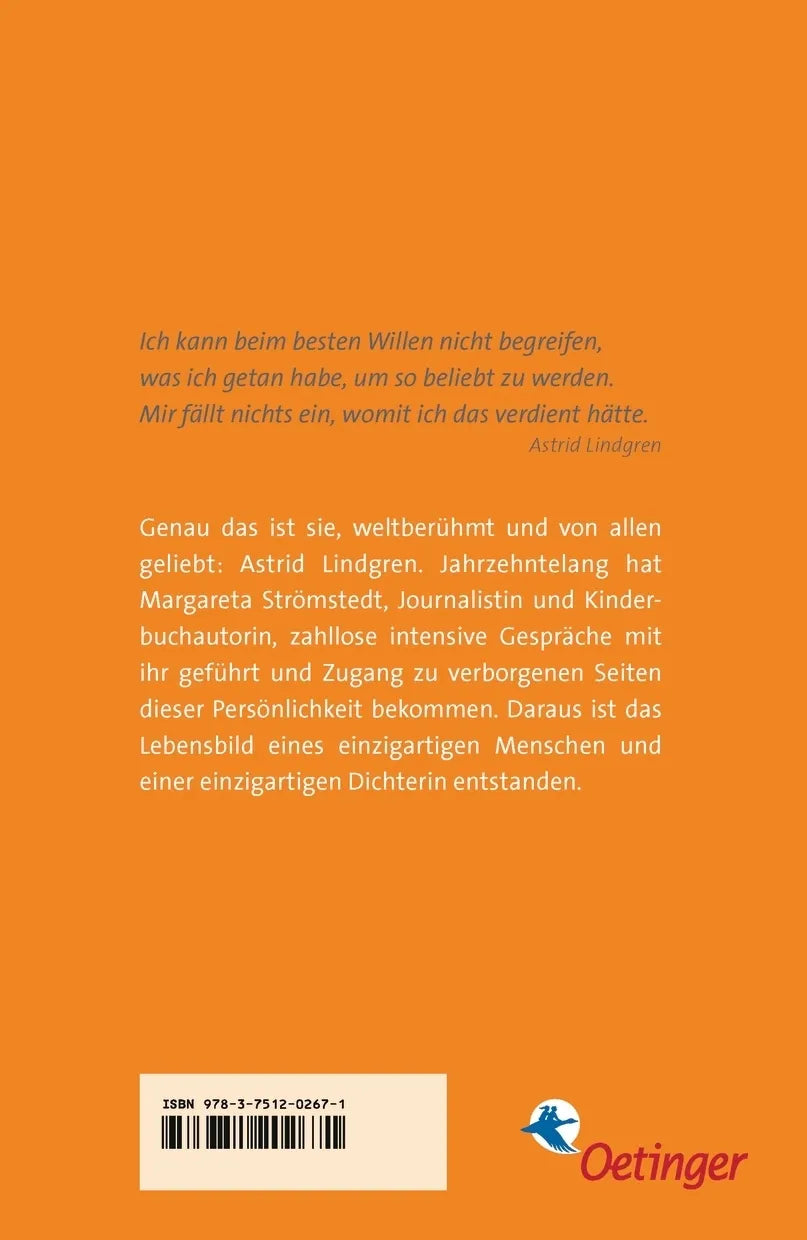 Buchrückseite von 'Astrid Lindgren. Ein Lebensbild' mit Klappentext - Taschenbuch