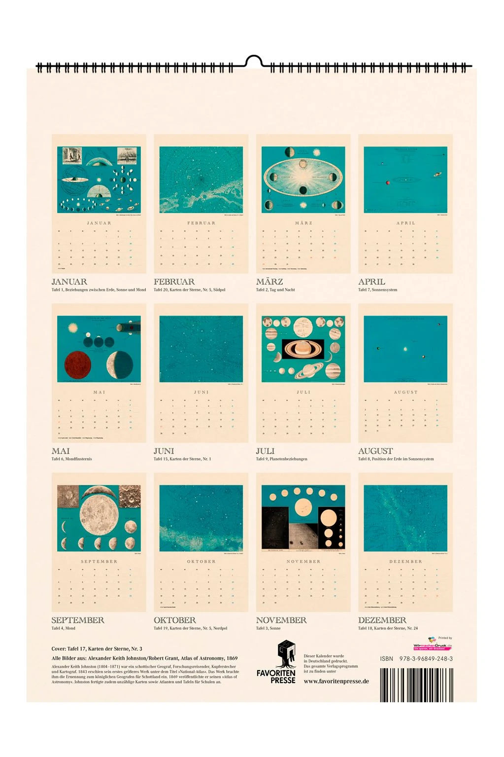 Astronomische Karten. Wandkalender 2027 – Ansicht