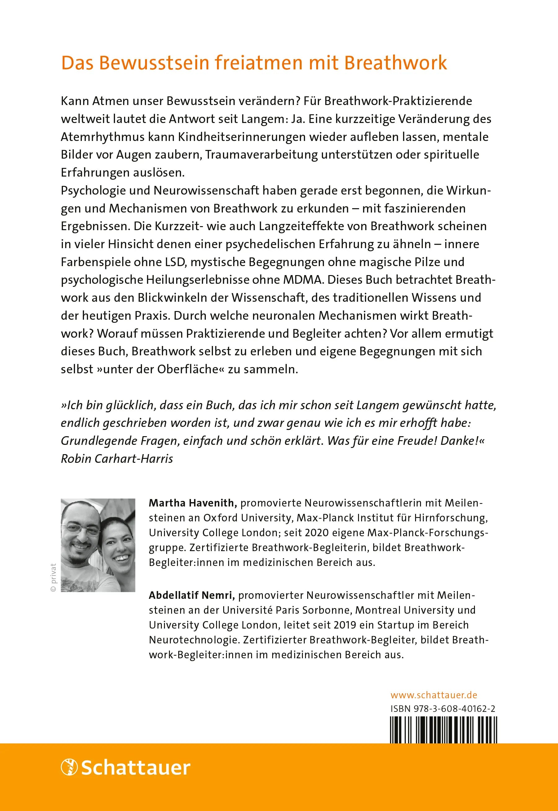 Buchrückseite von 'Atemkraft - Das Breathwork-Handbuch' mit Klappentext - Paperback