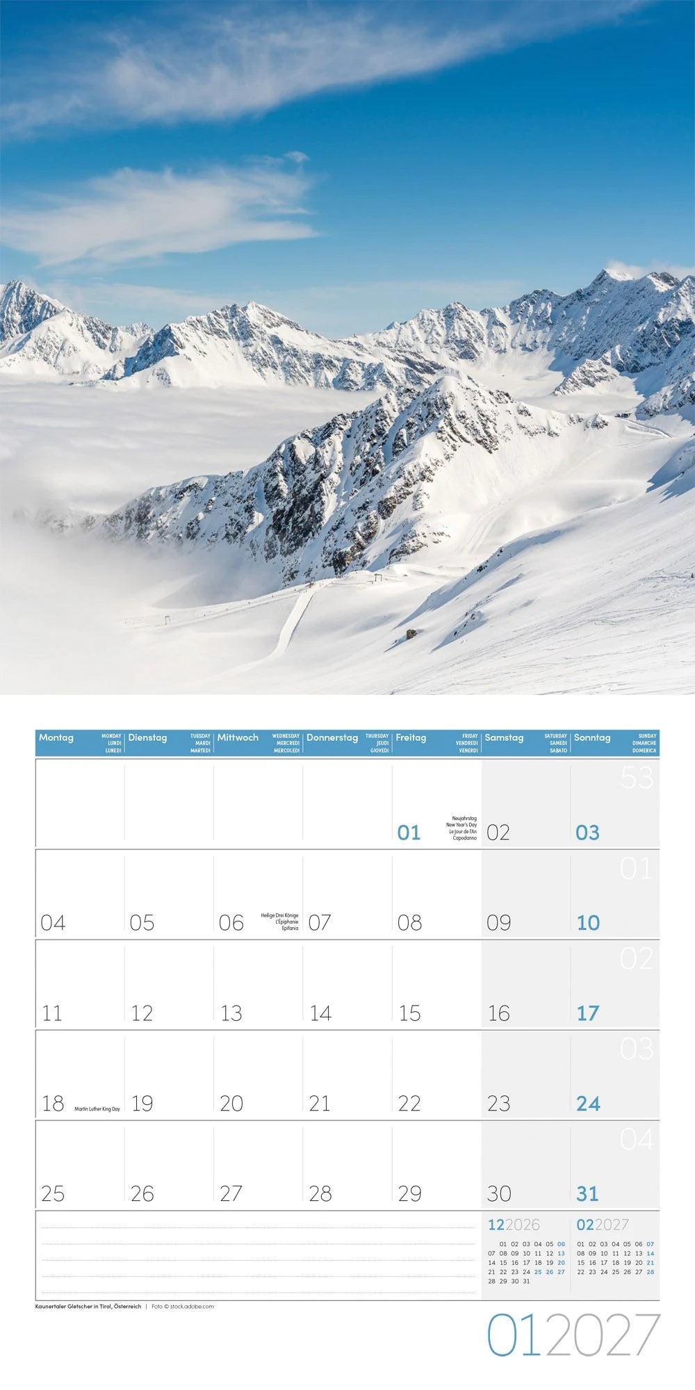 Atempause Kalender 2027 - 30x30 - Art12 – Ansicht