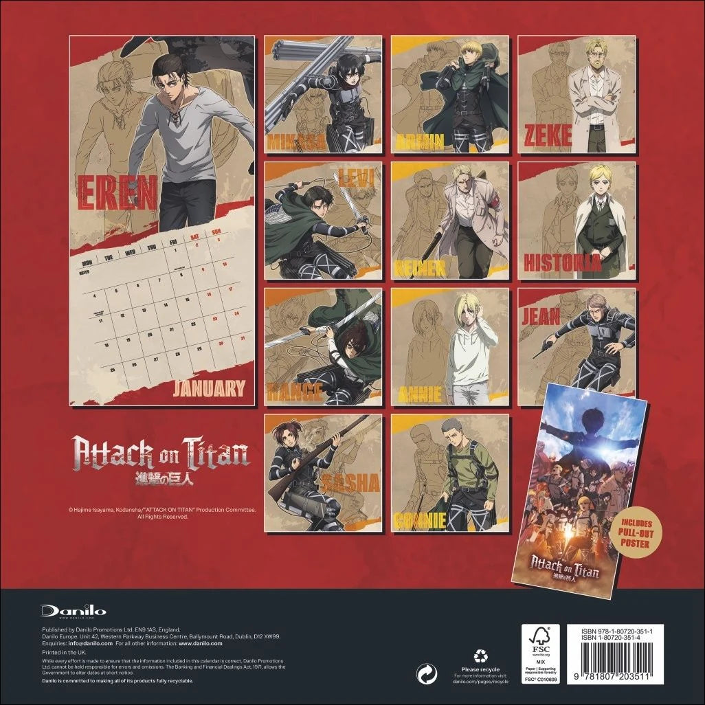 Attack on Titan Broschurkalender 2027 – Ansicht