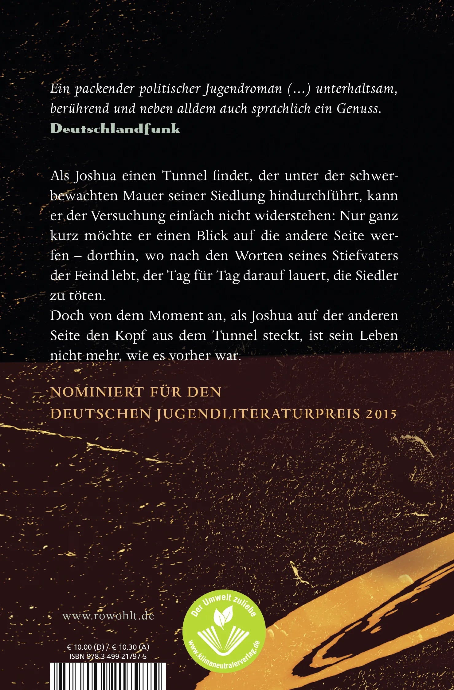 Buchrückseite von 'Auf der richtigen Seite' mit Klappentext - Taschenbuch
