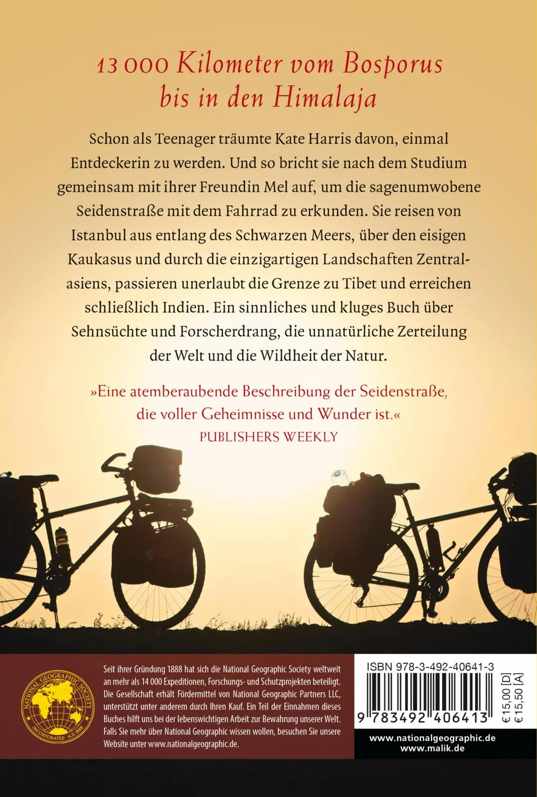 Buchrückseite von 'Auf der Seidenstraße' mit Klappentext - Taschenbuch