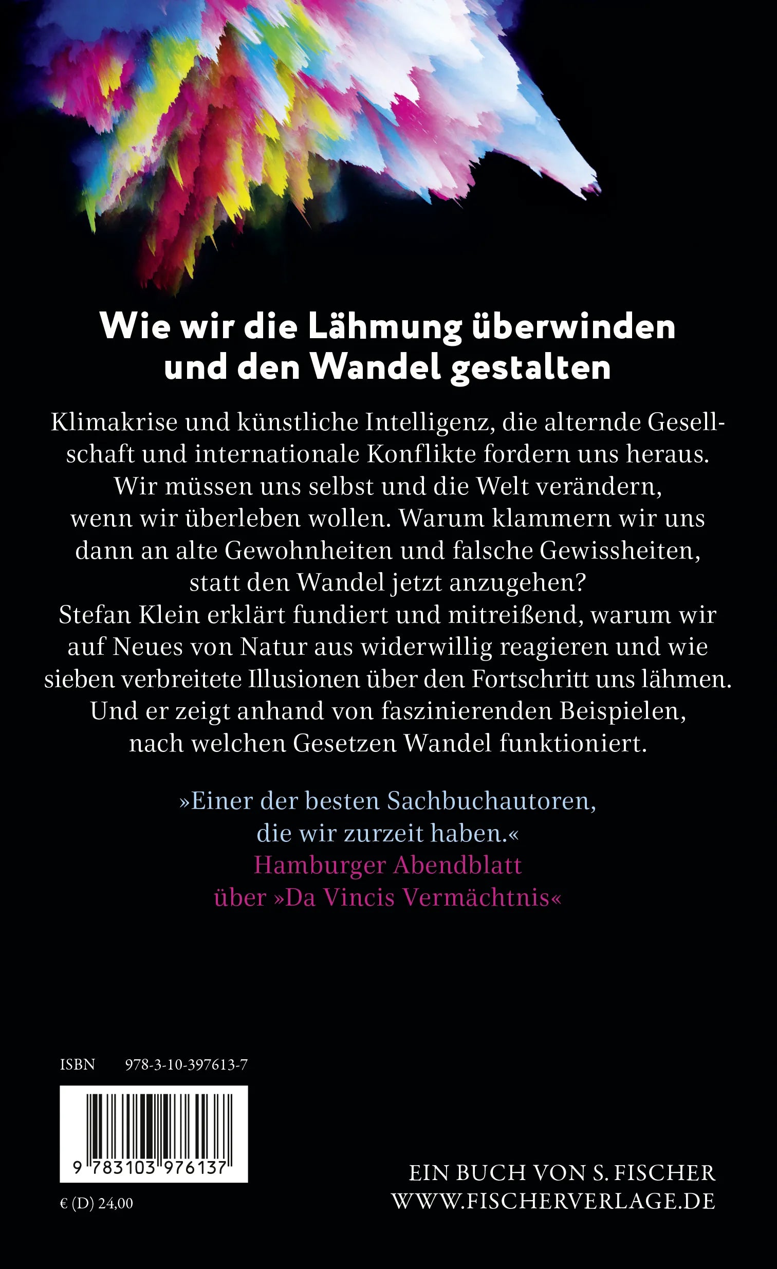 Buchrückseite von 'Aufbruch' mit Klappentext - Gebundene Ausgabe