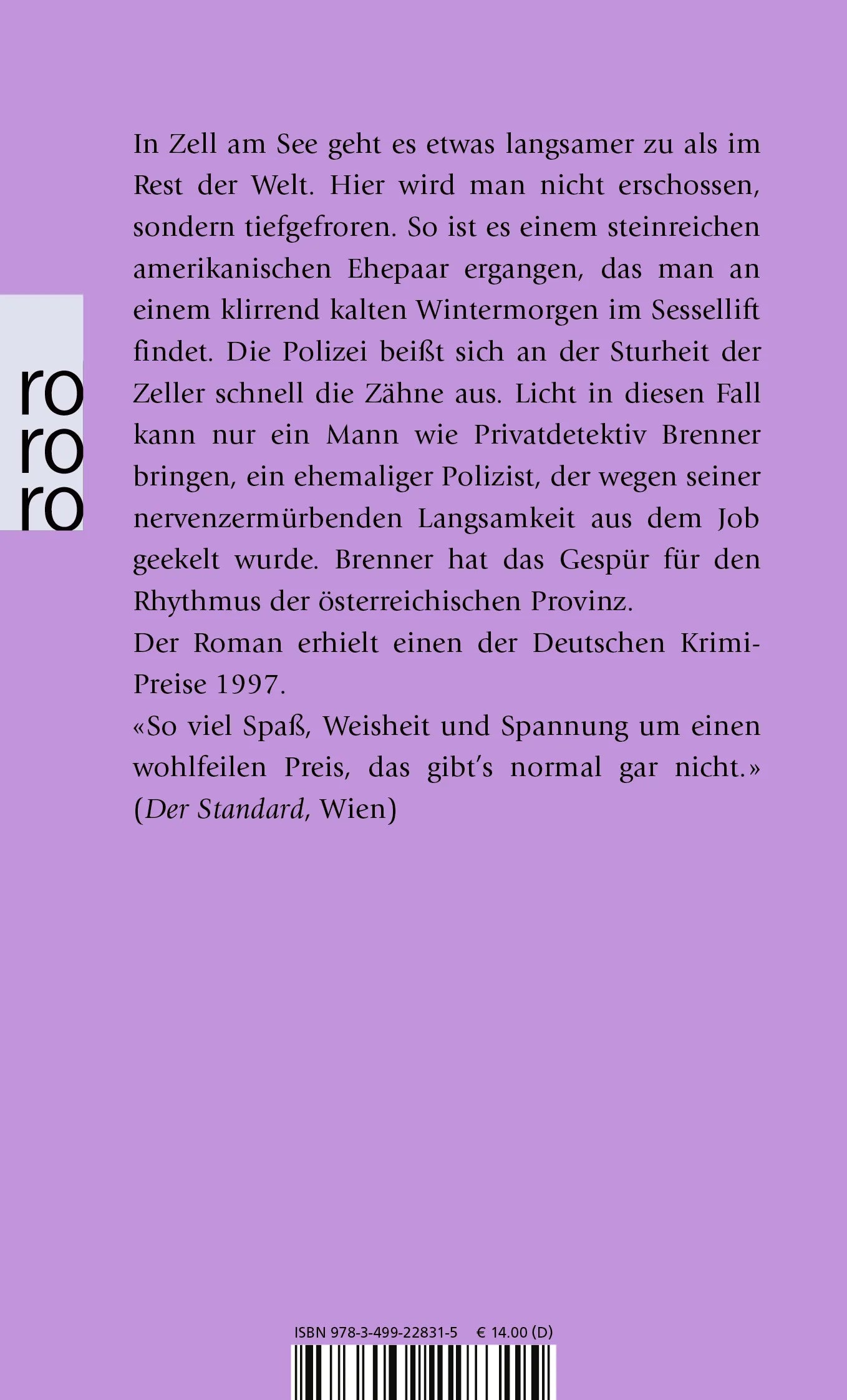 Buchrückseite von 'Auferstehung der Toten' mit Klappentext - Taschenbuch