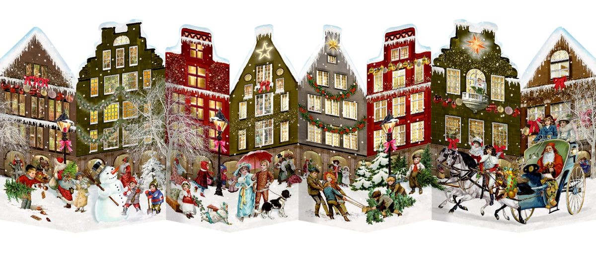 Adventskalender: Aufstell-Adventskalender – Nostalgisches Häuserleporello
