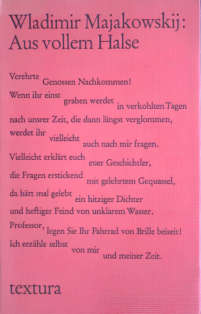 Aus vollem Halse von Wladimir Majakowskij Buchcover