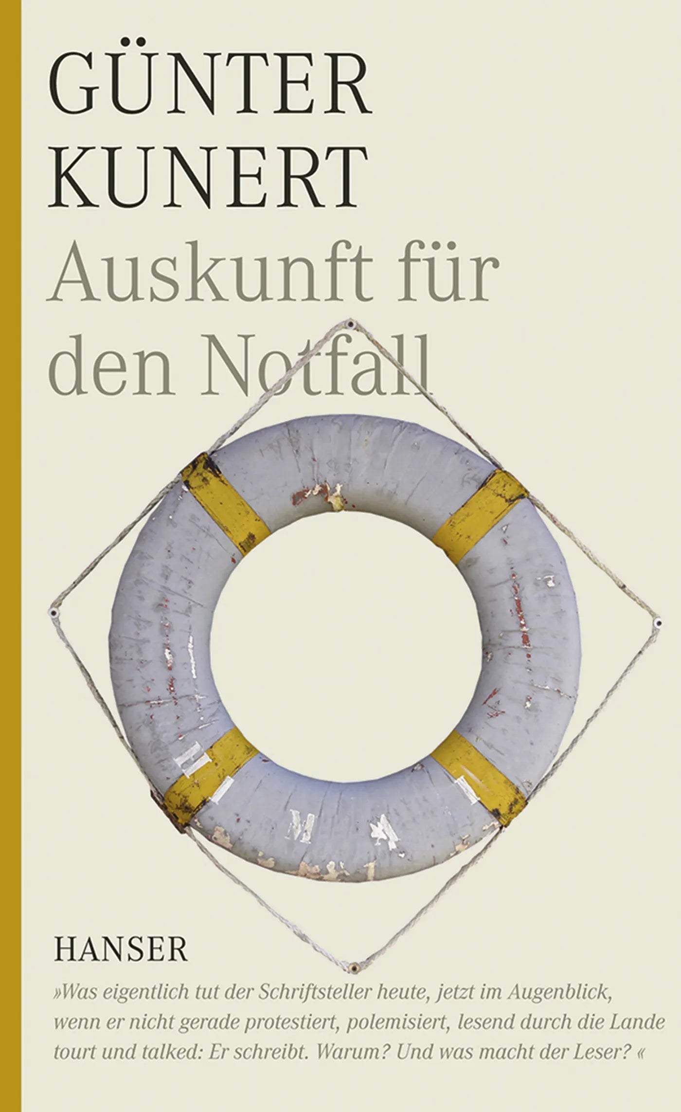 Buchcover von 'Auskunft für den Notfall' - Gebundene Ausgabe von Günter Kunert