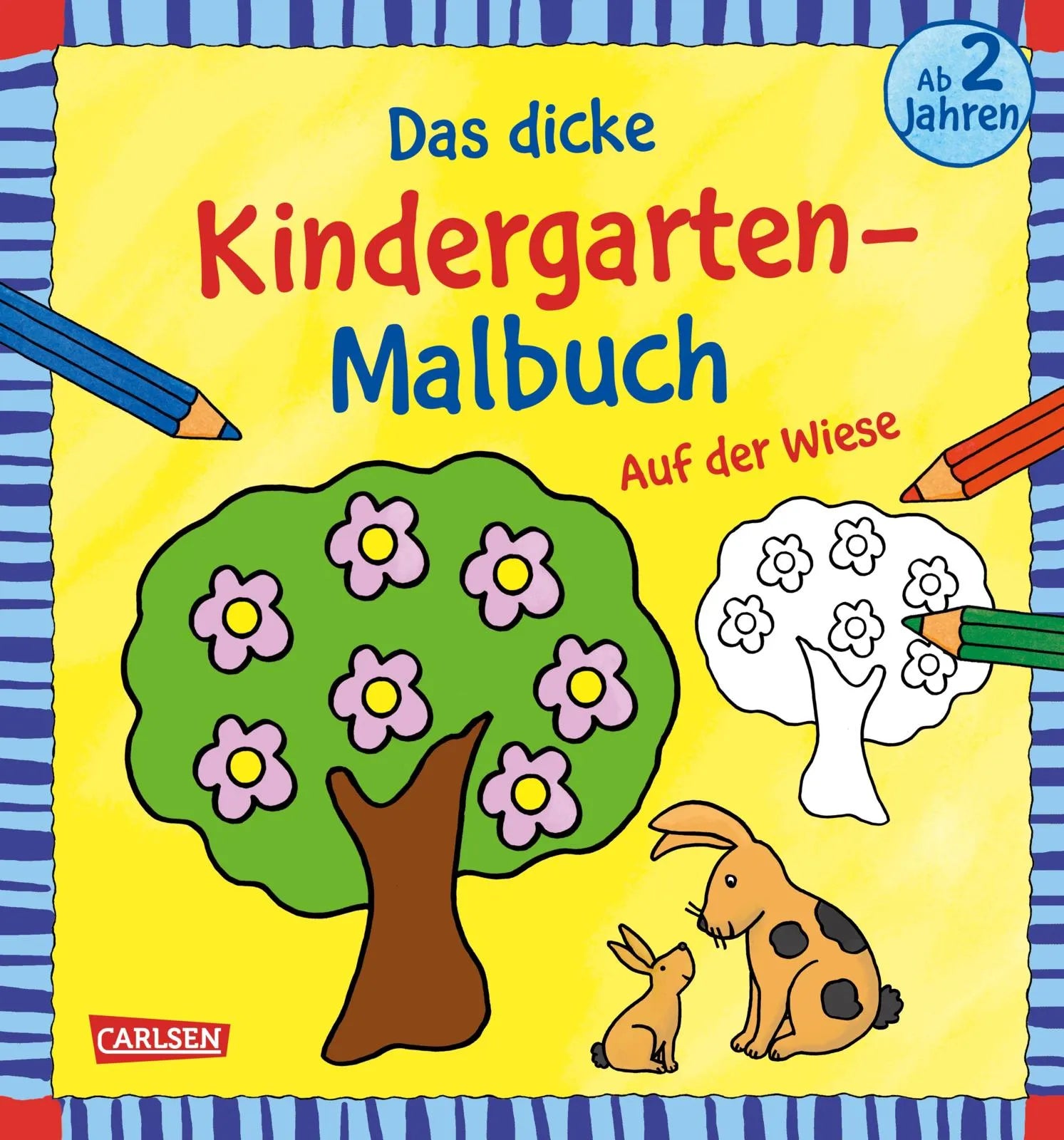 Buchcover von 'Ausmalbilder für Kita-Kinder: Das dicke Kindergarten-Malbuch: Auf der Wiese' - Taschenbuch von Katja Mensing