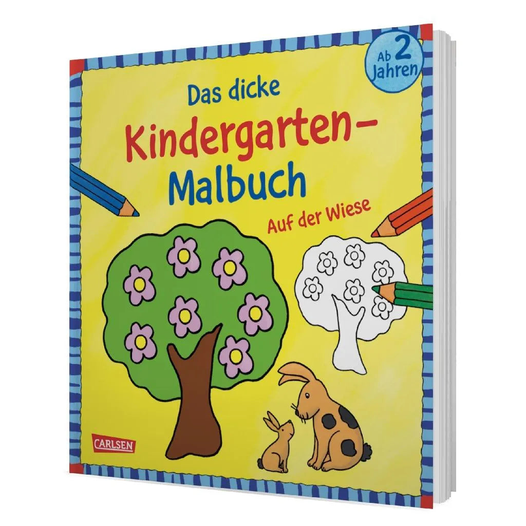 Produktansicht: Ausmalbilder für Kita-Kinder: Das dicke Kindergarten-Malbuch: Auf der Wiese (Taschenbuch)
