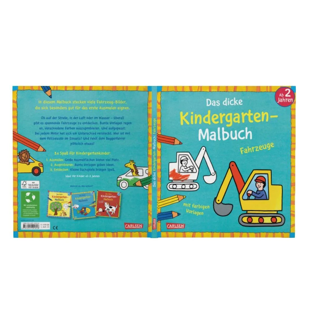 Abbildung von 'Ausmalbilder für Kita-Kinder: Das dicke Kindergarten-Malbuch: Fahrzeuge'