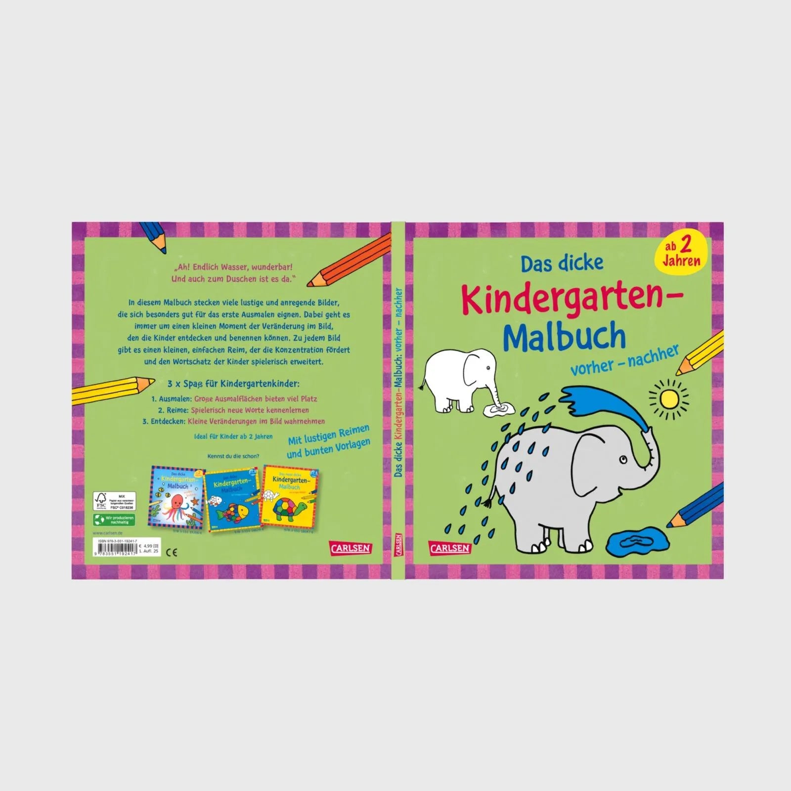 Abbildung von 'Ausmalbilder für Kita-Kinder: Das dicke Kindergarten-Malbuch: vorher und nachher'