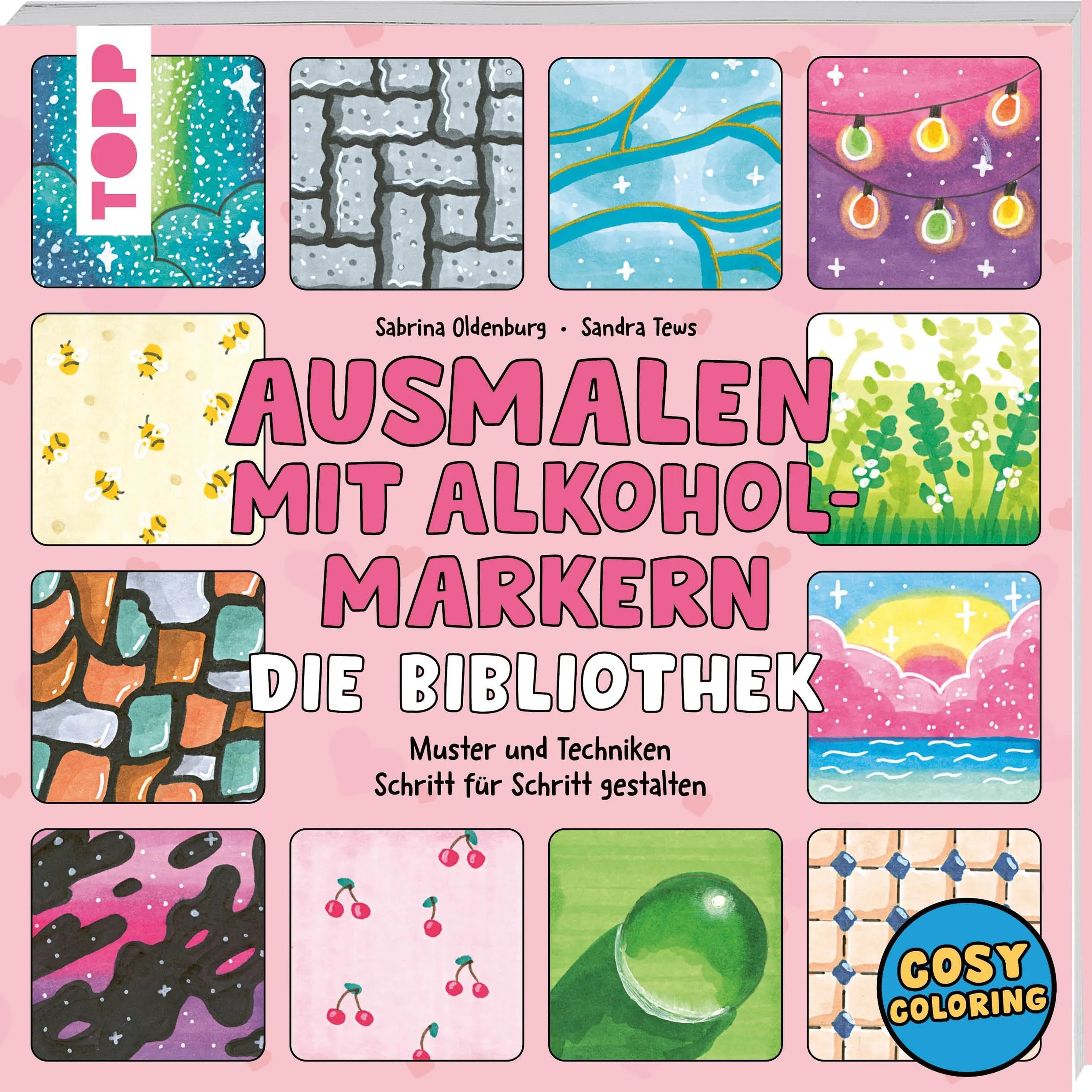 Cover: Ausmalen mit Alkoholmarkern - die Bibliothek (Taschenbuch) von Sabrina Oldenburg