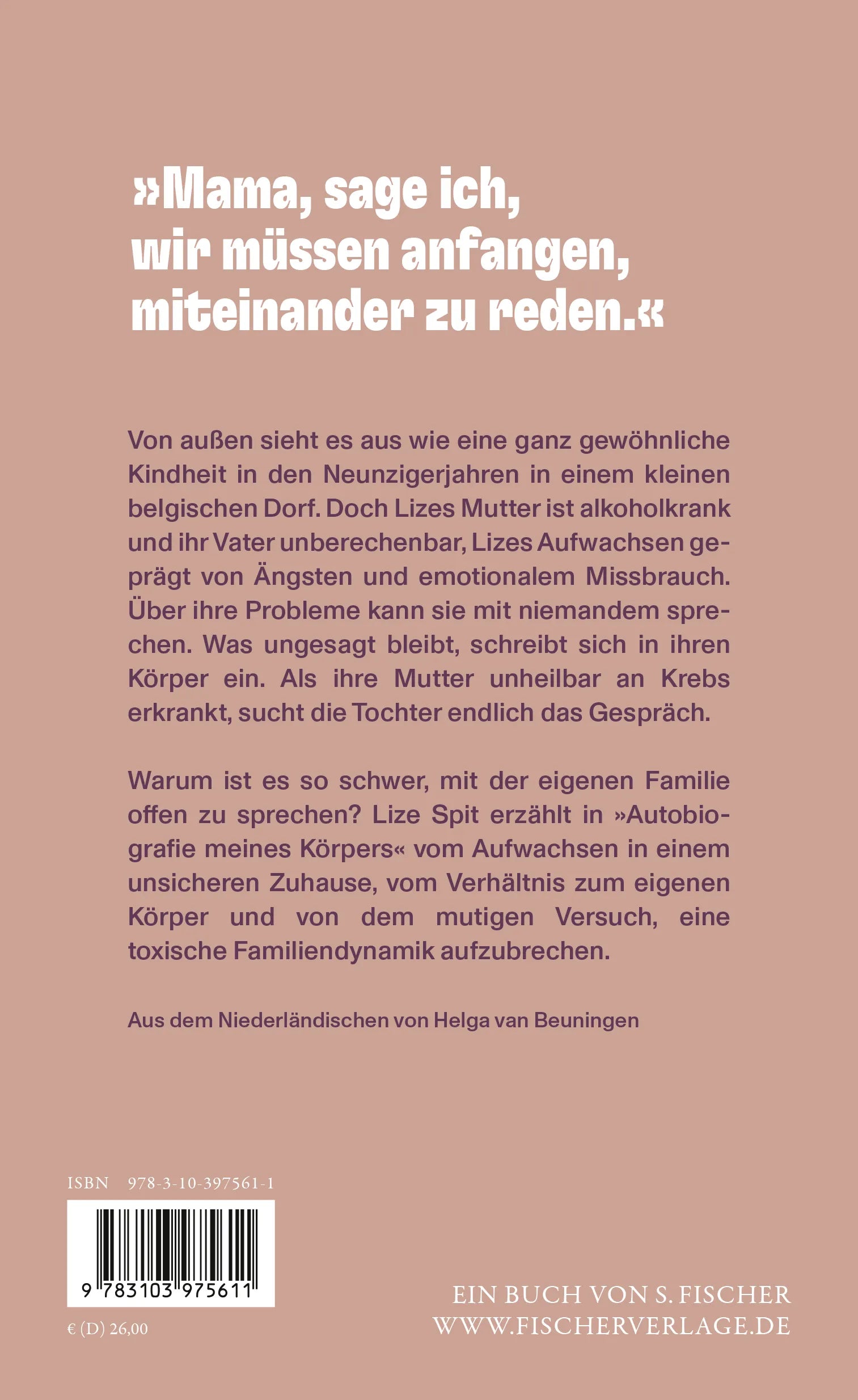 Buchrückseite von 'Autobiografie meines Körpers' mit Klappentext - Gebundene Ausgabe