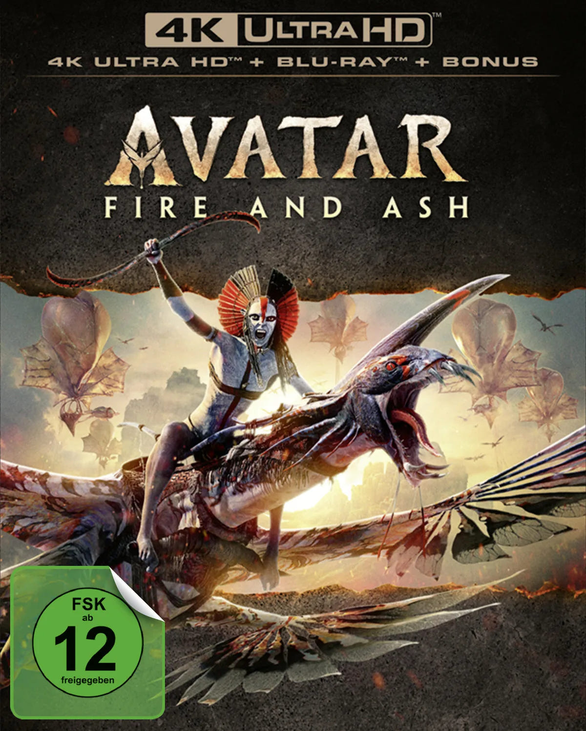 4K UHD Blu-ray-Cover: Avatar - Fire and Ash. Regie: James Cameron