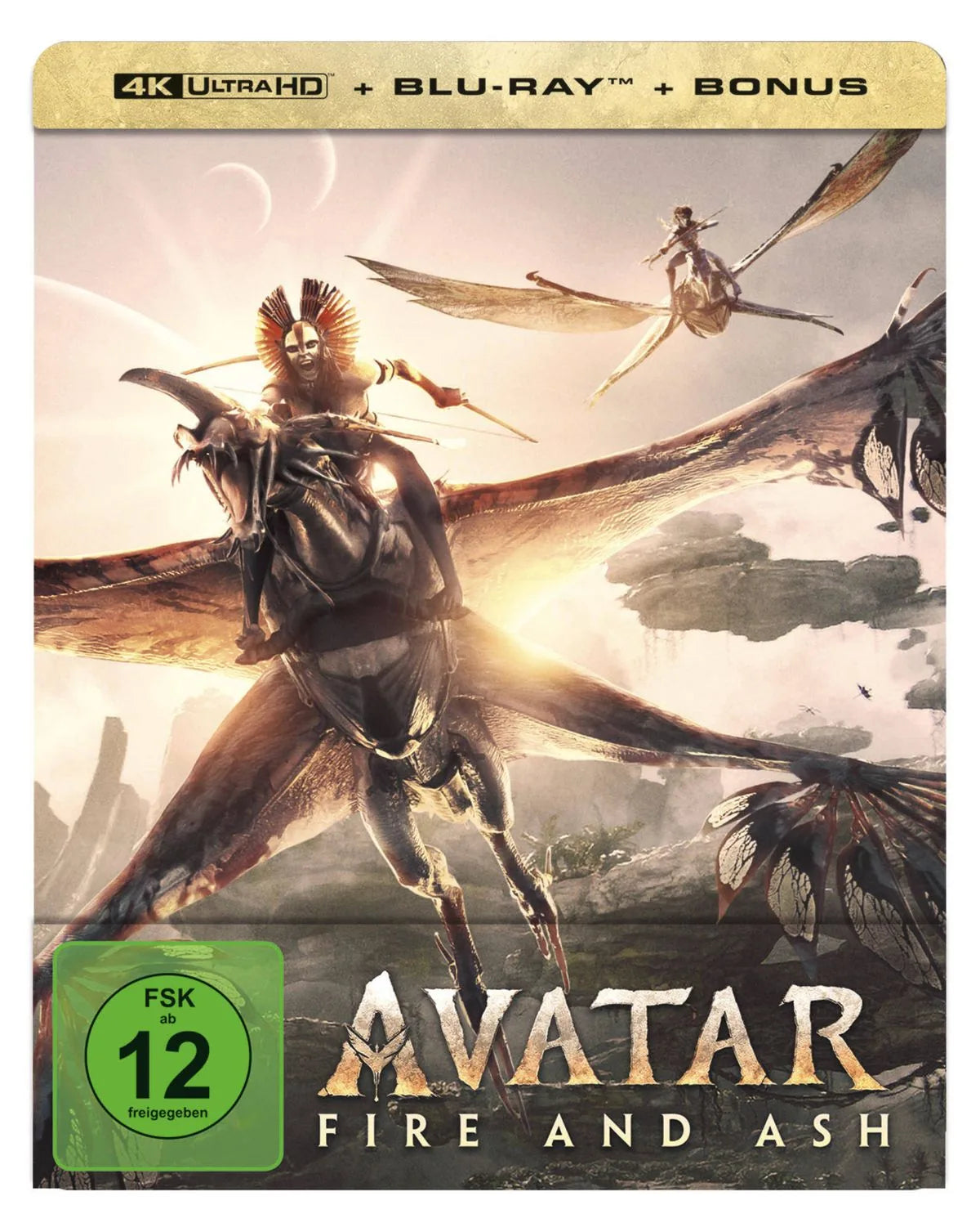 4K UHD Blu-ray-Cover: Avatar: Fire and Ash. Regie: James Cameron