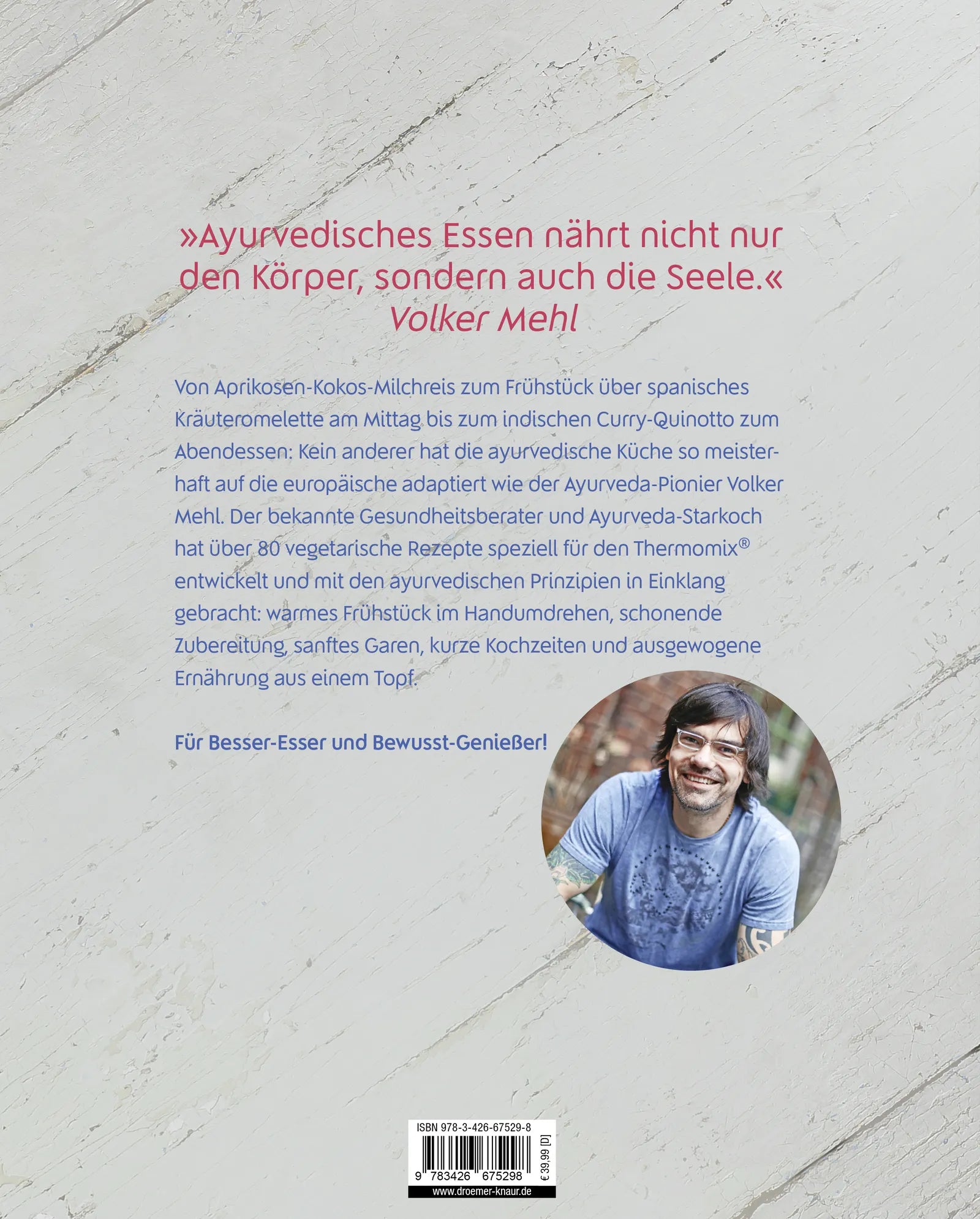 Buchrückseite von 'Ayurveda für den Thermomix' mit Klappentext - Gebundene Ausgabe