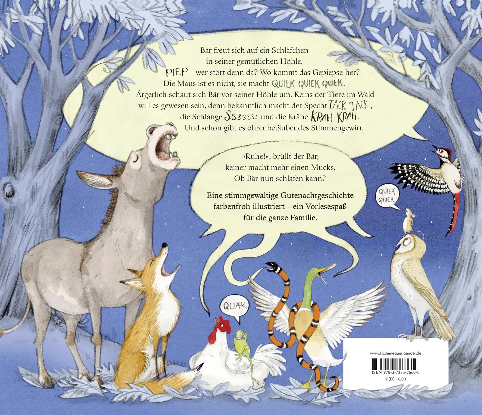 Rückseite: Bär will schlafen (Hardcover)