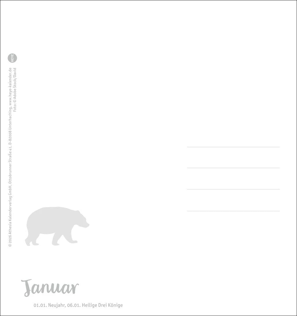 Bärenstark Postkartenkalender 2027 – Ansicht