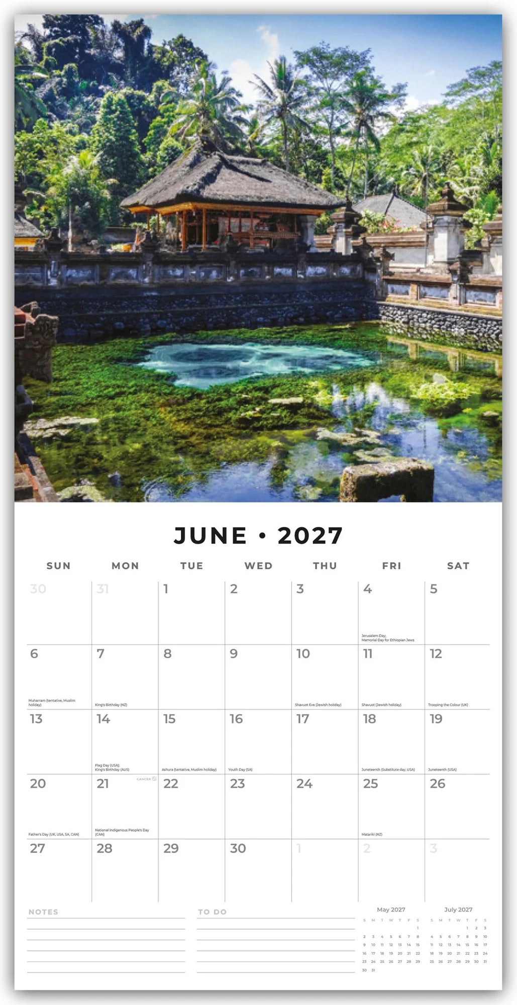 Bali 2027 – 16-Monatskalender – Ansicht