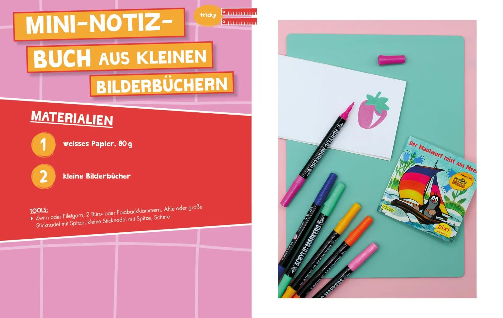 Innenansicht von 'Basteln mit 5 Materialien' - Taschenbuch