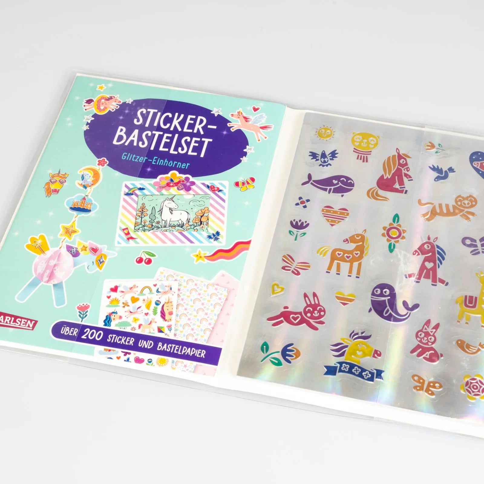 Abbildung von 'Bastelset für Kinder: Sticker-Bastelset: Glitzer-Einhörner'