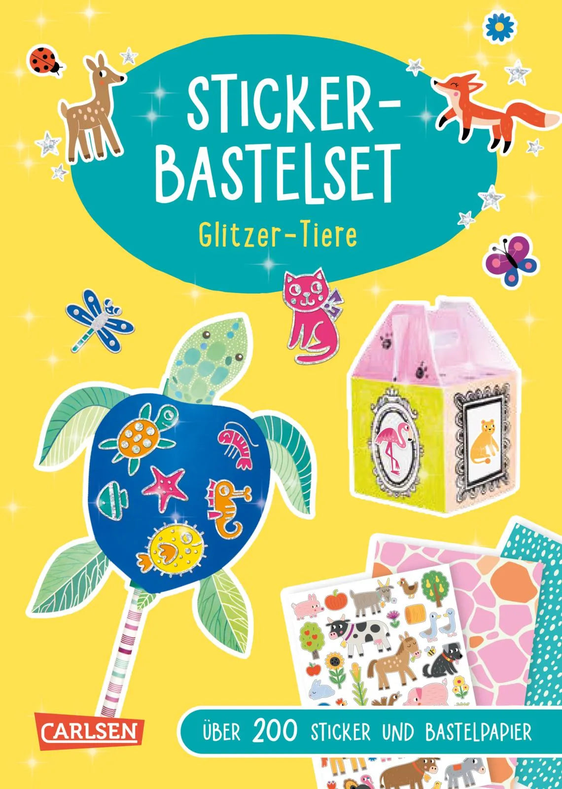 Buchcover von 'Bastelset für Kinder: Sticker-Bastelset: Glitzer-Tiere' - Taschenbuch von Anton Poitier