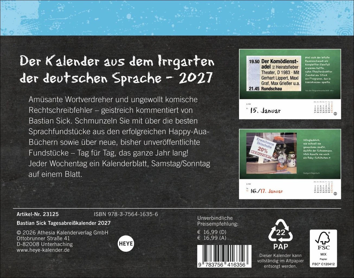 Bastian Sick Tagesabreißkalender 2027 – Ansicht