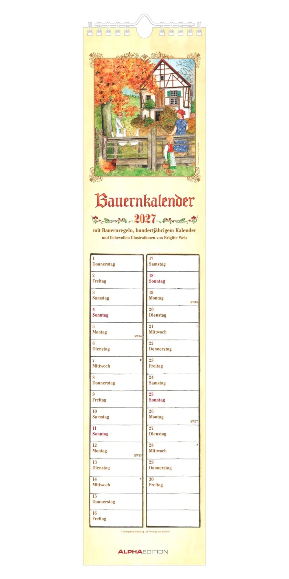 Wandkalender: Bauernkalender 2027