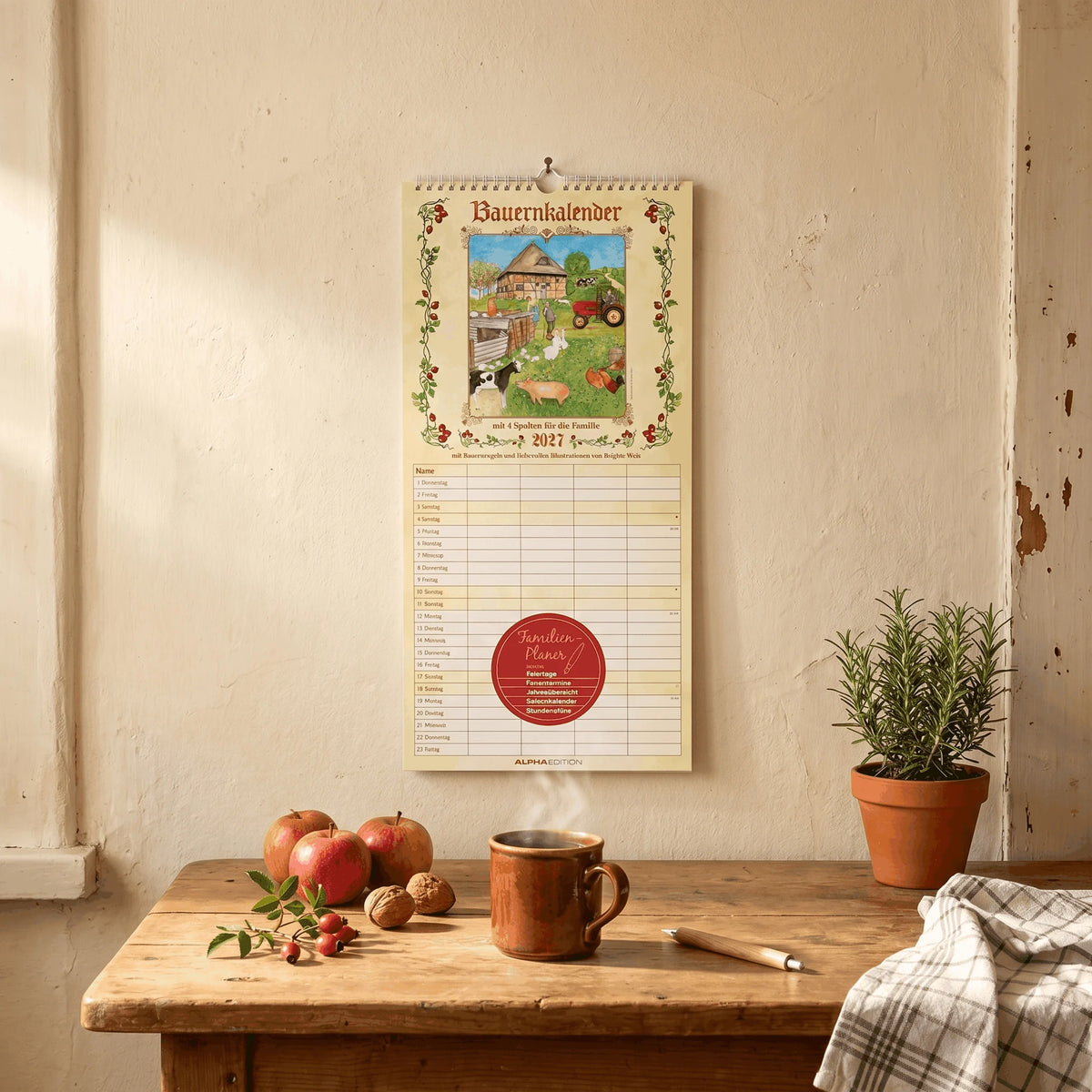 Bauernkalender Familienplaner 2027 – Ansicht