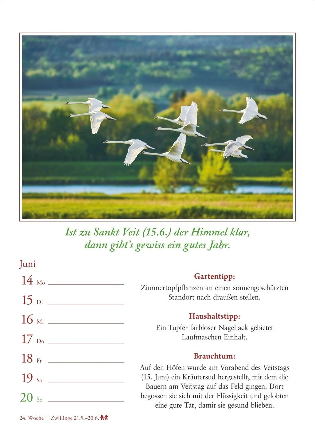 Bauernweisheiten Wochenkalender 2027 - Bauernregeln, Brauchtum, Gartentipps, Haushaltstipps – Ansicht