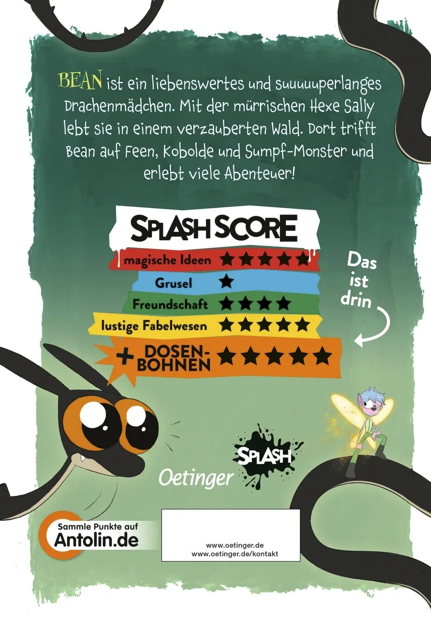 Buchrückseite von 'Bean. Abenteuer im Drachenwald' mit Klappentext - Gebundene Ausgabe