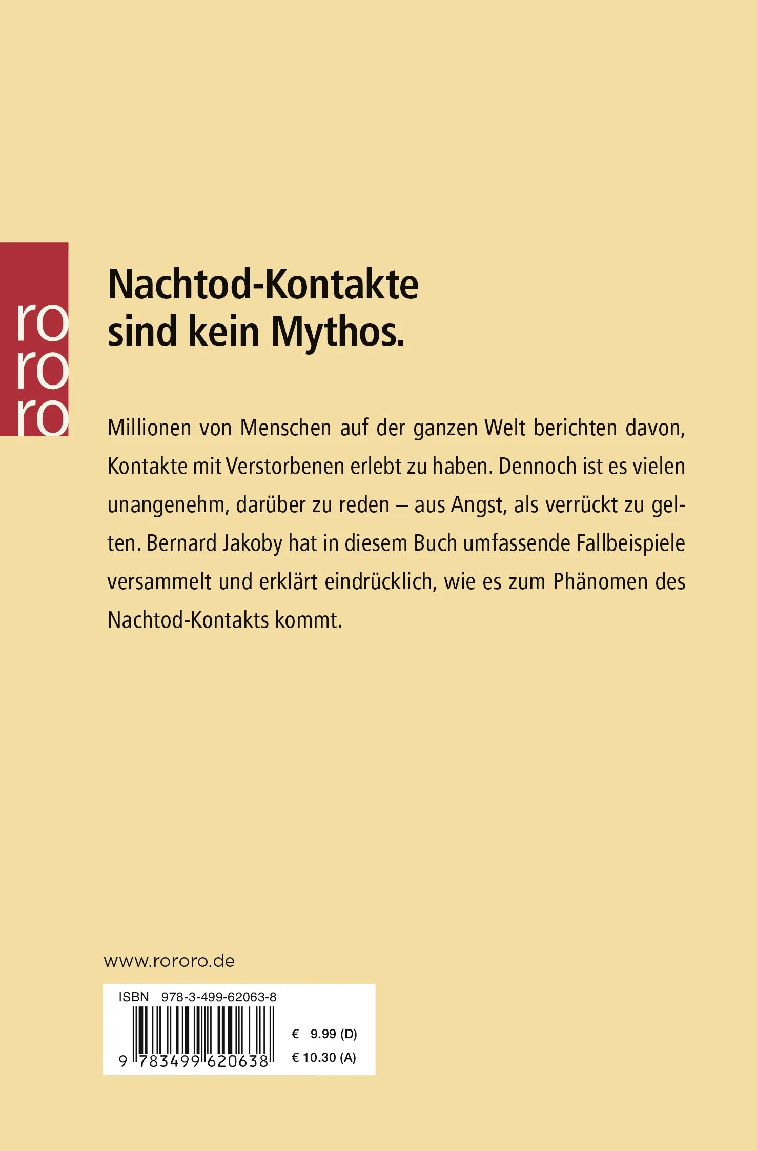 Buchrückseite von 'Begegnungen mit dem Jenseits' mit Klappentext - Taschenbuch