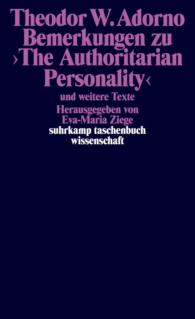 Buchcover von 'Bemerkungen zu ›The Authoritarian Personality‹' - Taschenbuch von Theodor W. Adorno