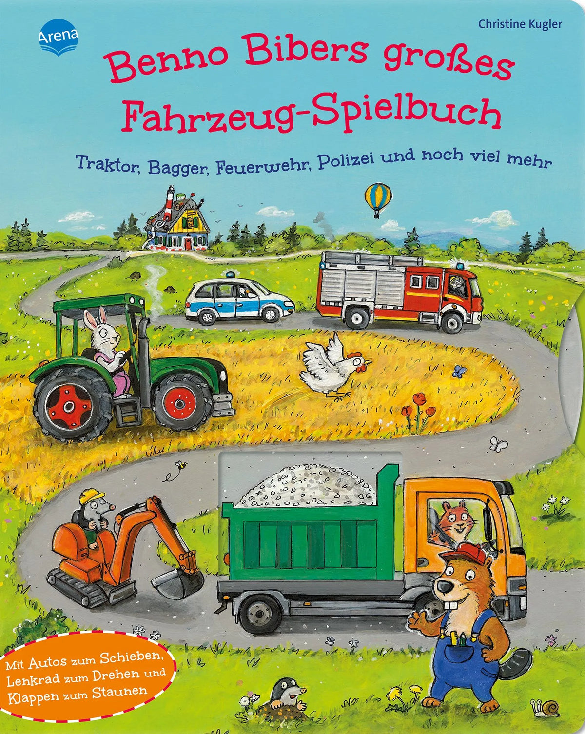 Cover: Benno Bibers großes Fahrzeug-Spielbuch. Traktor, Bagger, Feuerwehr, Polizei und noch viel mehr (Hardcover) von Christine Kugler