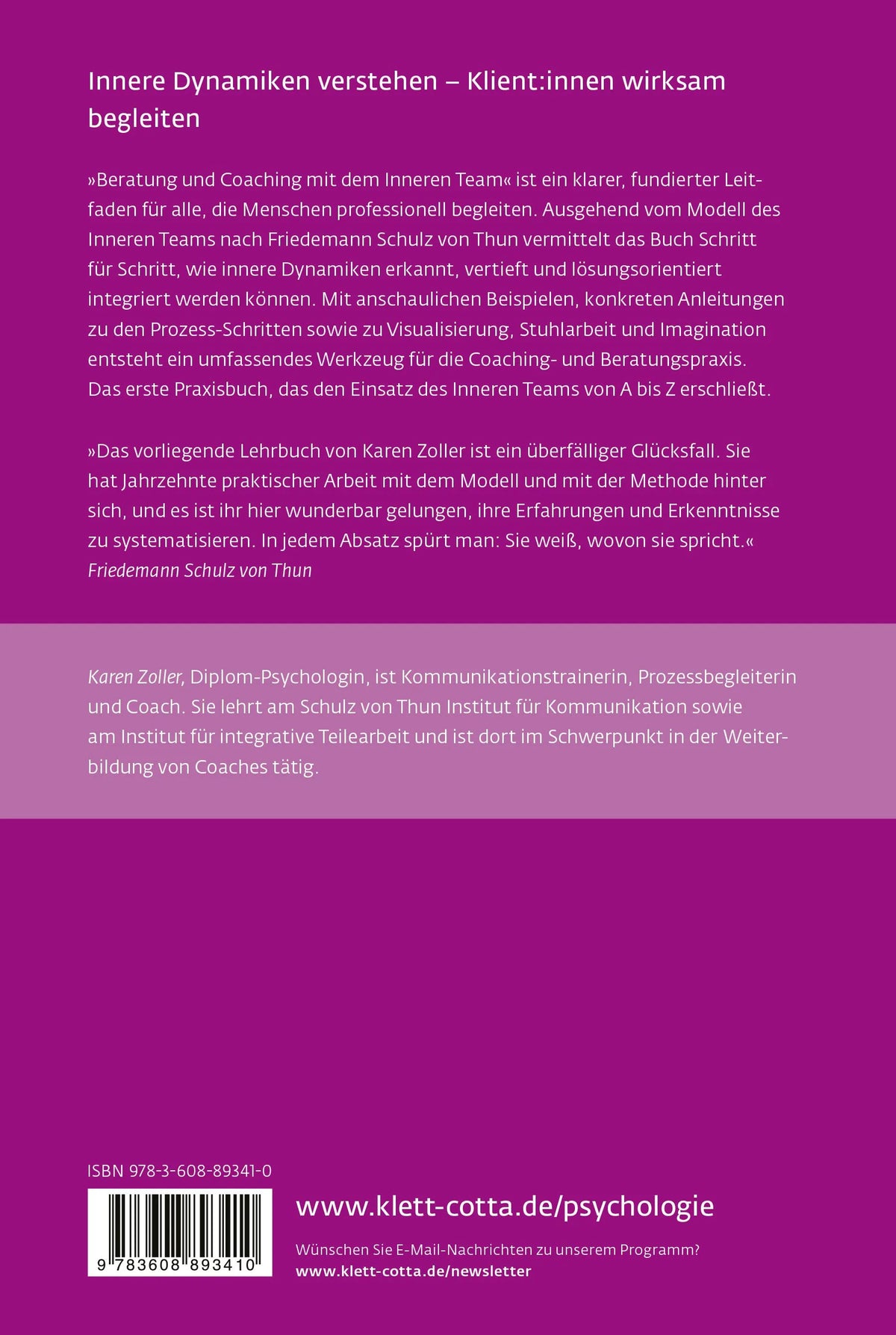 Rückseite: Beratung und Coaching mit dem Inneren Team (Paperback)