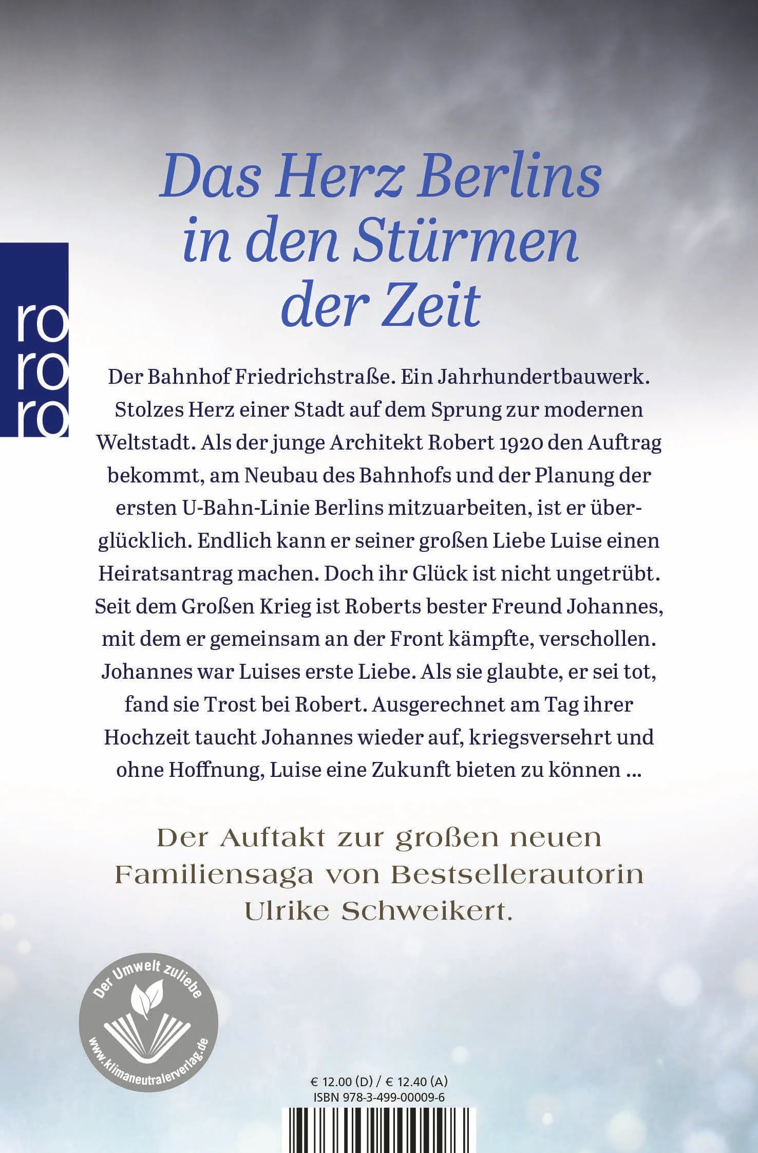 Buchrückseite von 'Berlin Friedrichstraße: Novembersturm' mit Klappentext - Taschenbuch
