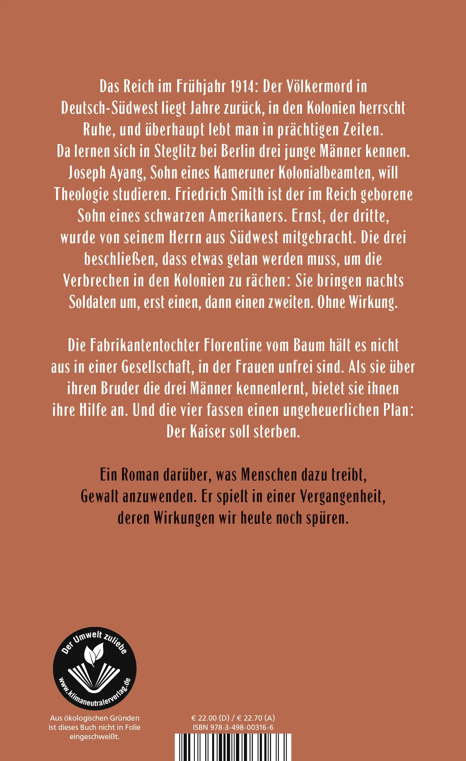 Buchrückseite von 'Berlin, Siegesallee' mit Klappentext - Gebundene Ausgabe
