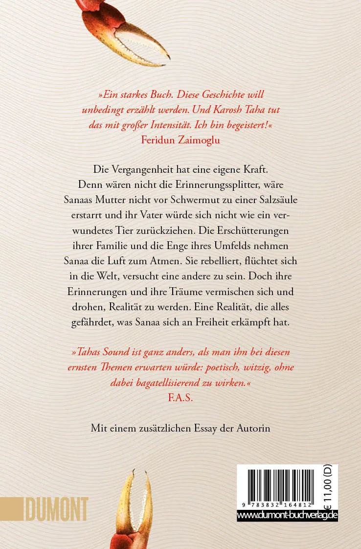 Buchrückseite von 'Beschreibung einer Krabbenwanderung' mit Klappentext - Taschenbuch