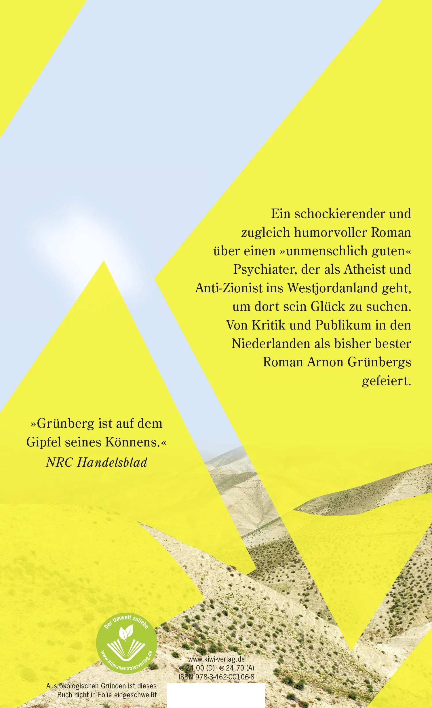 Buchrückseite von 'Besetzte Gebiete' mit Klappentext - Gebundene Ausgabe