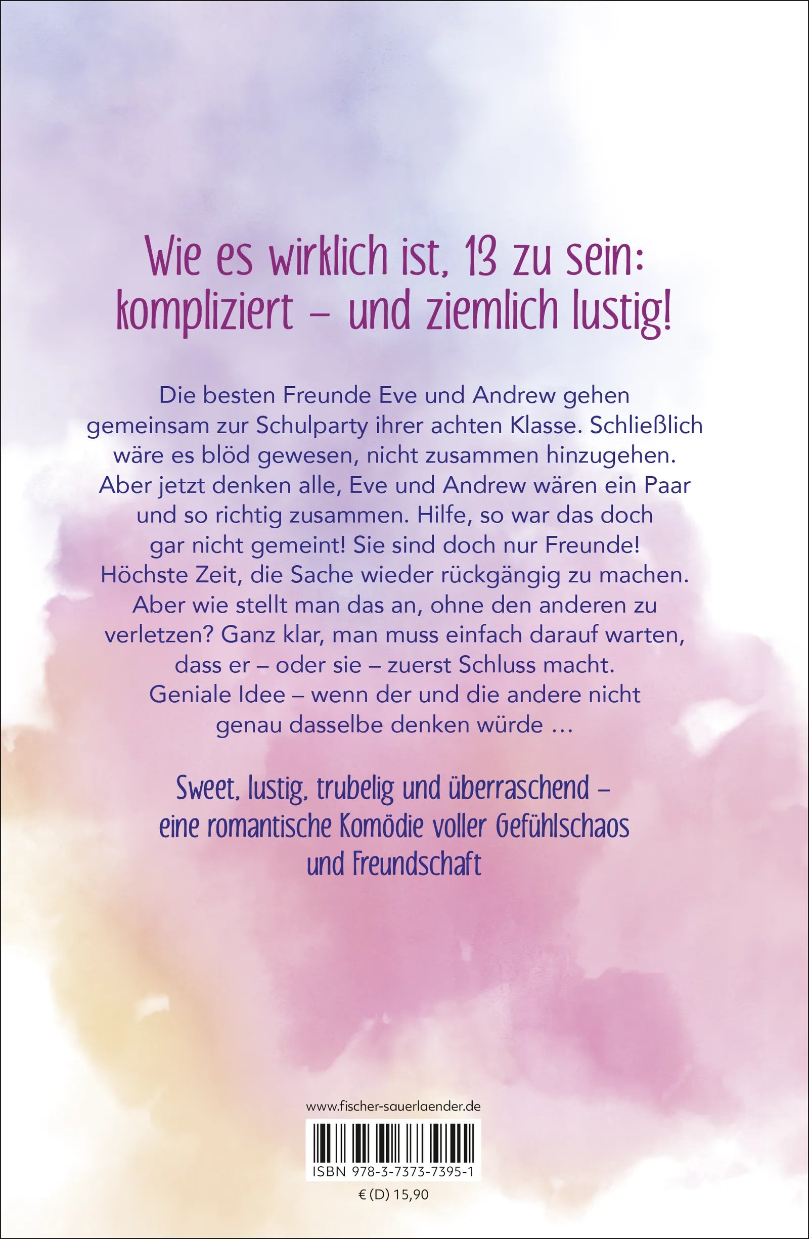 Buchrückseite von 'Beste Freunde küsst man nicht' mit Klappentext - Gebundene Ausgabe