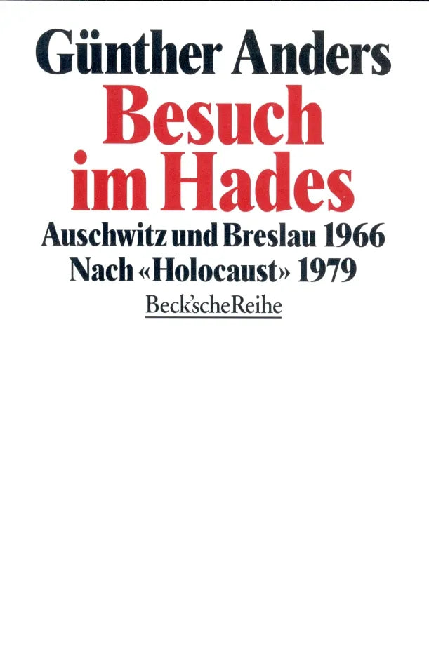 Buchcover von 'Besuch im Hades' - Taschenbuch von Günther Anders